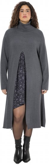 Ulla Popken Long Turtleneck Duster Sweater Graphite Grey - Суичъри & cуичъри с качулка - 
