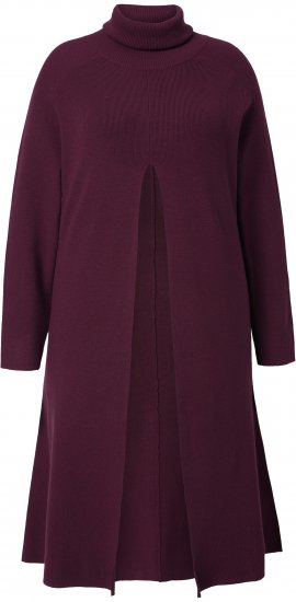Ulla Popken Long Turtleneck Duster Sweater Plum - Суичъри & cуичъри с качулка - 