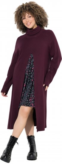 Ulla Popken Long Turtleneck Duster Sweater Plum - Суичъри & cуичъри с качулка - 