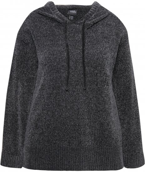 Ulla Popken Chenille Knit Hoodie Graphite Grey - Суичъри & cуичъри с качулка - 