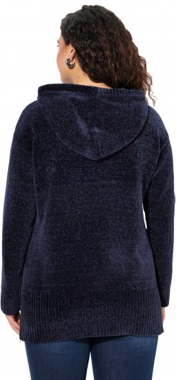 Ulla Popken Chenille Knit Hoodie Navy - Суичъри & cуичъри с качулка - 