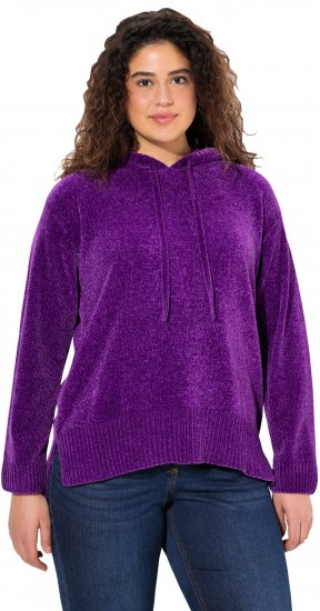 Ulla Popken Chenille Knit Hoodie Dark Purple - Суичъри & cуичъри с качулка - 