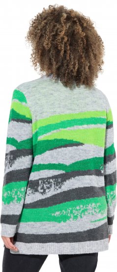 Ulla Popken Landscape Stripe Sweater Moss Green - Суичъри & cуичъри с качулка - 