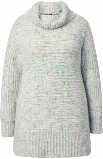 Ulla Popken Space Yarn Oversized Turtleneck Sweater Light Grey Melange - Суичъри & cуичъри с качулка - 