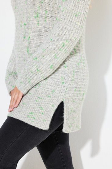 Ulla Popken Space Yarn Oversized Turtleneck Sweater Light Grey Melange - Суичъри & cуичъри с качулка - Уютни суитшърти, суичъри и плетива