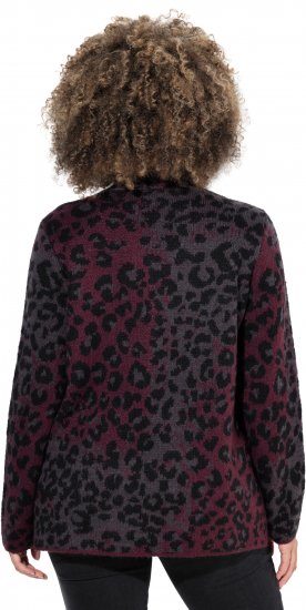 Ulla Popken Leopard Print Scarf Sweater Dark Ruby - Суичъри & cуичъри с качулка - 