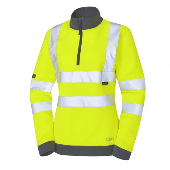 Leo Elberry EcoViz Women's 1/4 Zip Sweatshirt Yellow - Работно облекло - 