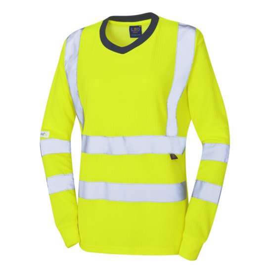 Leo Lydford EcoViz Comfort Women's Sleeved T-Shirt Yellow - Работно облекло - 
