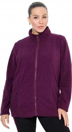 Ulla Popken Modular Fleece Zip Front Jacket Dark Cherry - Суичъри & cуичъри с качулка - 