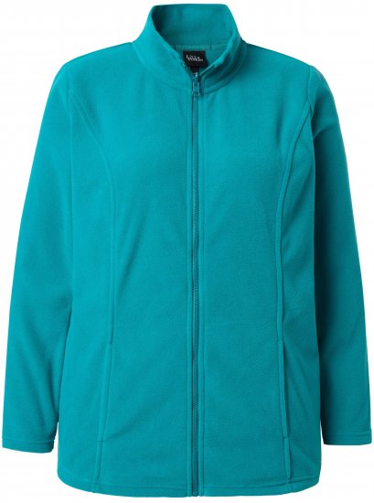 Ulla Popken Modular Fleece Zip Front Jacket Emerald - Суичъри & cуичъри с качулка - 