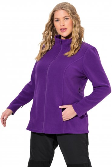 Ulla Popken Modular Fleece Zip Front Jacket Dark Plum - Суичъри & cуичъри с качулка - 