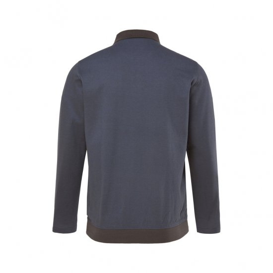 Boston Park Polo Shirt Long Sleeve Pique Grey - Поло тениски - мъжки тениски с яка големи размери