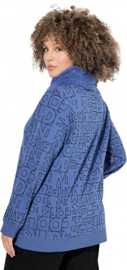 Ulla Popken Teddy Collar Printed Sweatshirt Atlantic Blue - Суичъри & cуичъри с качулка - 