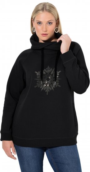 Ulla Popken Rhinestone Snowflake Turtleneck Sweatshirt Black - Суичъри & cуичъри с качулка - 