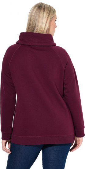 Ulla Popken Rhinestone Snowflake Turtleneck Sweatshirt Dark Ruby - Суичъри & cуичъри с качулка - 