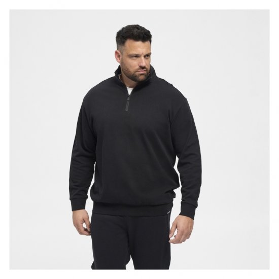 North Latitude Denim Half-Zip Sweatshirt Black - Суичъри & cуичъри с качулка - мъжки суичъри големи размери