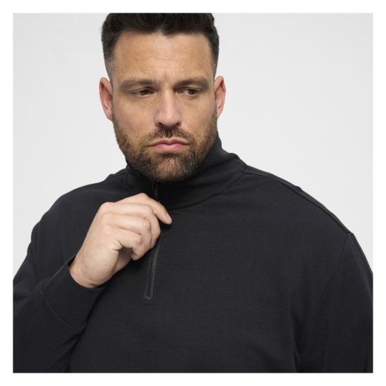 North Latitude Denim Half-Zip Sweatshirt Black - Суичъри & cуичъри с качулка - мъжки суичъри големи размери