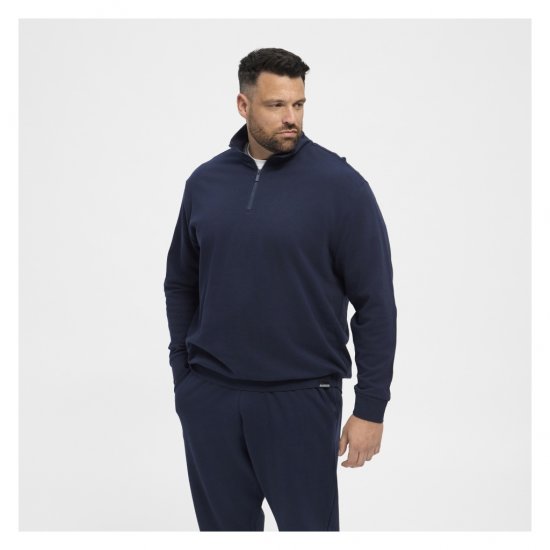 North Latitude Half-Zip Sweatshirt Navy Blue - Суичъри & cуичъри с качулка - мъжки суичъри големи размери