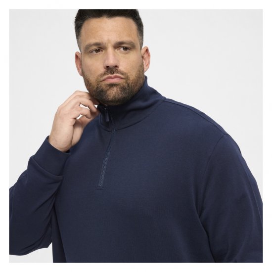 North Latitude Half-Zip Sweatshirt Navy Blue - Суичъри & cуичъри с качулка - мъжки суичъри големи размери