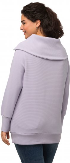 Ulla Popken Long Sleeve Troyer Collar Sweatshirt Pastel Lilac - Суичъри & cуичъри с качулка - 