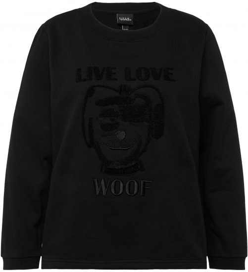 Ulla Popken Flock Print Long Sleeve Crew Neck Sweatshirt Black - Суичъри & cуичъри с качулка - 