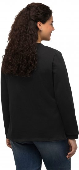 Ulla Popken Flock Print Long Sleeve Crew Neck Sweatshirt Black - Суичъри & cуичъри с качулка - 