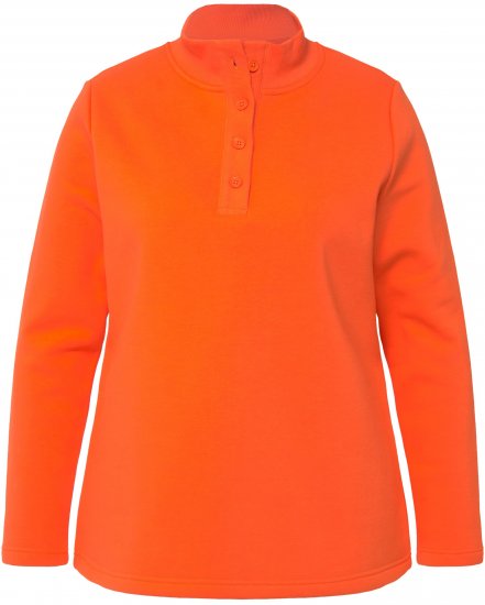 Ulla Popken Collared Long Sleeve Sweatshirt Tangerine - Суичъри & cуичъри с качулка - 