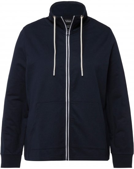 Ulla Popken Contrast Color Zip Up Sweatshirt Navy - Суичъри & cуичъри с качулка - 