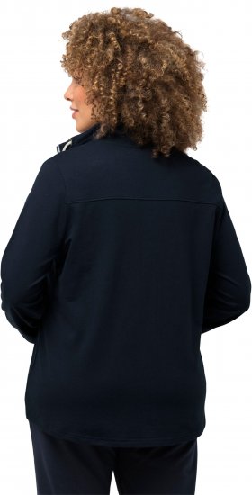 Ulla Popken Contrast Color Zip Up Sweatshirt Navy - Суичъри & cуичъри с качулка - 