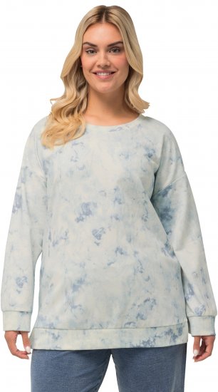 Ulla Popken Tie-Dyed Long Sleeve Sweatshirt Snow White - Суичъри & cуичъри с качулка - 