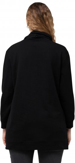 Ulla Popken GLOW Lettered Collared Sweatshirt Black - Суичъри & cуичъри с качулка - 