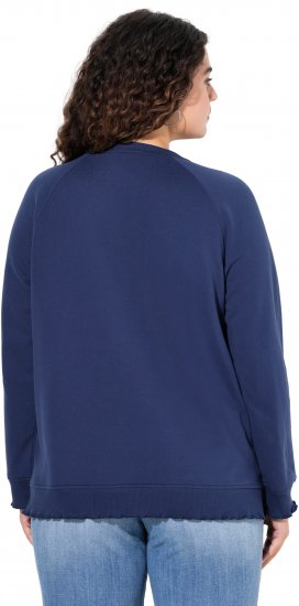 Ulla Popken NEW CASUAL Ruffled Hem Sweatshirt Navy - Суичъри & cуичъри с качулка - 