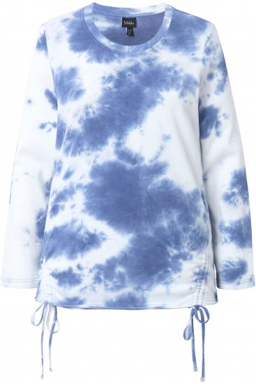 Ulla Popken Tie Dye Gathered Sweatshirt Atlantic Blue - Суичъри & cуичъри с качулка - 
