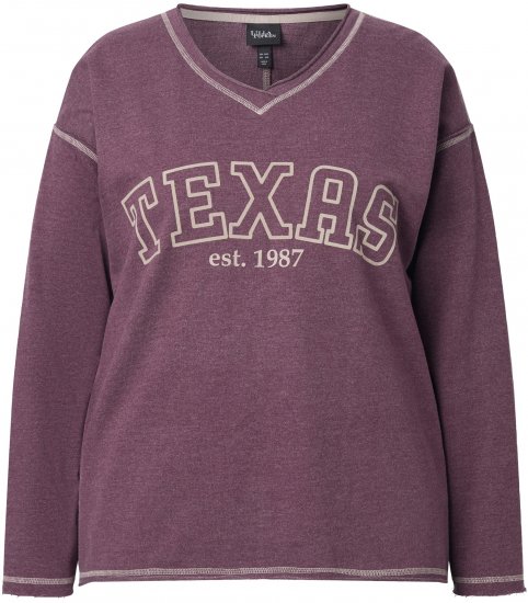 Ulla Popken Texas Contrast Stitching Sweatshirt Dark Ruby - Суичъри & cуичъри с качулка - 