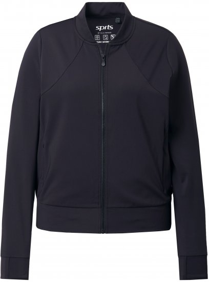 Ulla Popken Quick Drying College Collar Sweatshirt Black - Суичъри & cуичъри с качулка - 