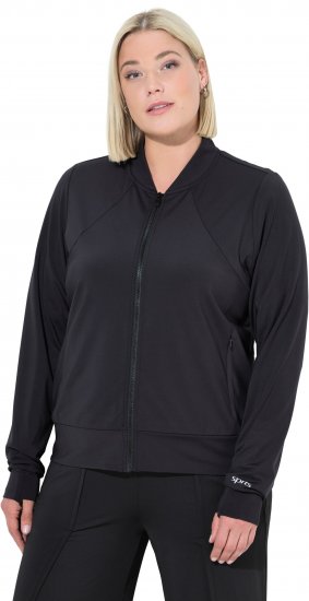 Ulla Popken Quick Drying College Collar Sweatshirt Black - Суичъри & cуичъри с качулка - 