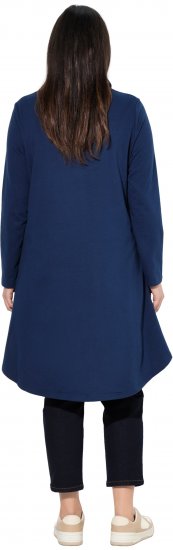 Ulla Popken Flounce Panel Long Sleeve Sweatshirt Dress Navy - Суичъри & cуичъри с качулка - 