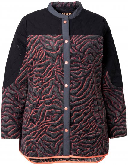 Ulla Popken Neon Tiger Stripe Jacket Black - Суичъри & cуичъри с качулка - 