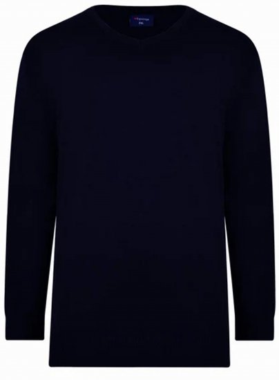Espionage KW031 V-Neck Pullover Navy - Суичъри & cуичъри с качулка - мъжки суичъри големи размери