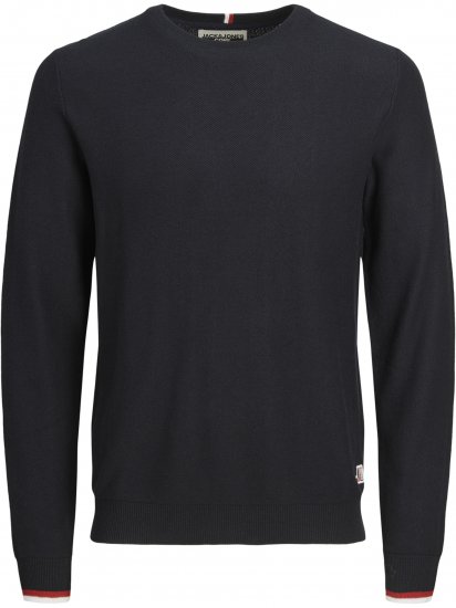 Jack & Jones Logan Spring Knitted Pullover Navy - Суичъри & cуичъри с качулка - мъжки суичъри големи размери