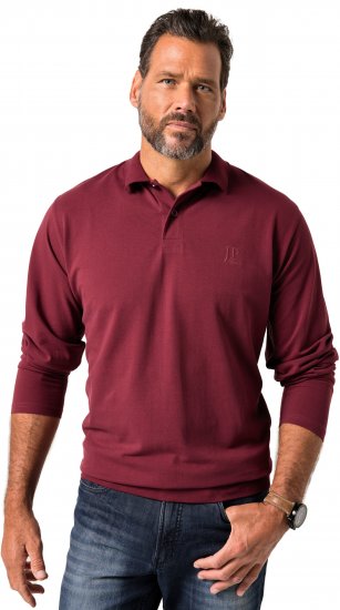 JP1880 Polo Shirt Pique Long Sleeve Red - Поло тениски - мъжки тениски с яка големи размери