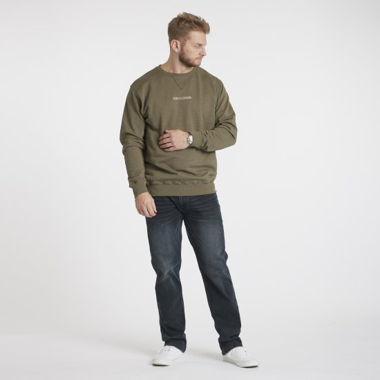 North Latitude Denim Logo Sweatshirt Dusty Olive Green TALL - TALL cуичъри - TALL суитшърти за високи мъже