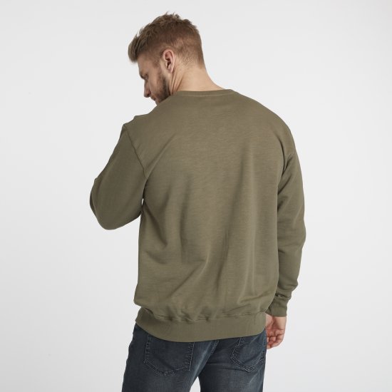 North Latitude Denim Logo Sweatshirt Dusty Olive Green TALL - TALL cуичъри - TALL суитшърти за високи мъже