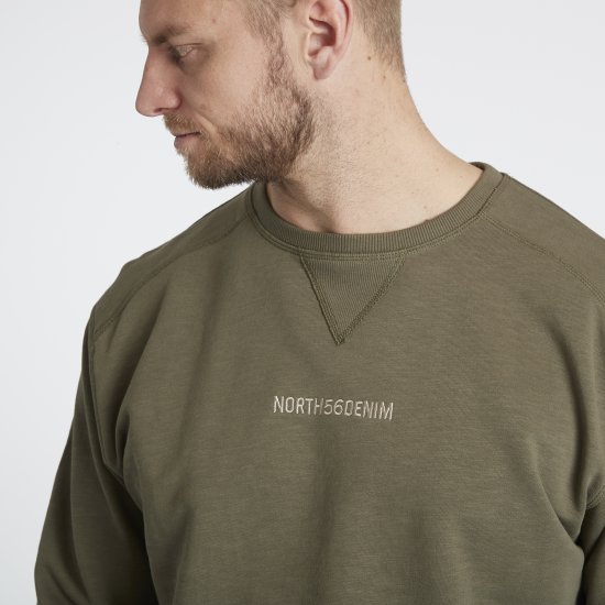 North Latitude Denim Logo Sweatshirt Dusty Olive Green TALL - TALL cуичъри - TALL суитшърти за високи мъже
