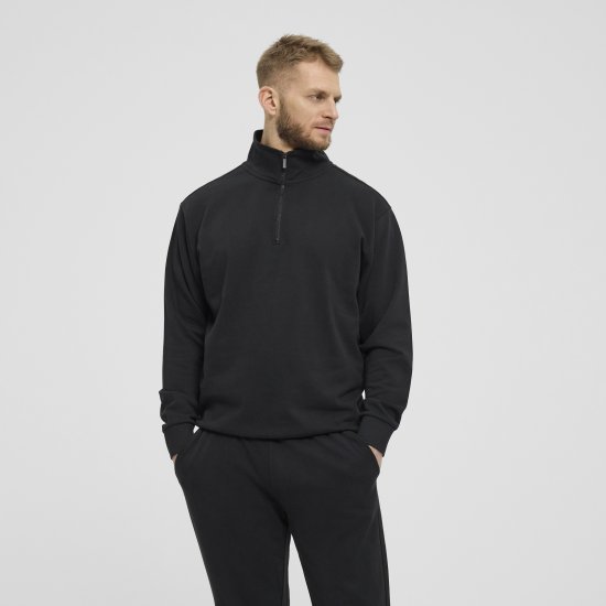 North Latitude Denim Half-Zip Sweatshirt Black TALL - TALL cуичъри - 