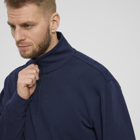 North Latitude Denim Half-Zip Sweatshirt Navy Blue TALL - TALL cуичъри - 