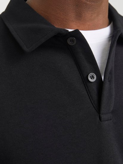 Jack & Jones Bradley Sweatshirt Polo Black - Суичъри & cуичъри с качулка - мъжки суичъри големи размери