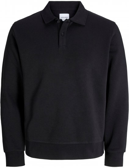 Jack & Jones Bradley Sweatshirt Polo Black - Суичъри & cуичъри с качулка - мъжки суичъри големи размери