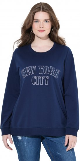 Ulla Popken NYC Embroidered Long Sleeve Sweatshirt Ink Blue - Суичъри & cуичъри с качулка - 