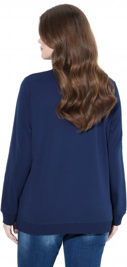 Ulla Popken NYC Embroidered Long Sleeve Sweatshirt Ink Blue - Суичъри & cуичъри с качулка - 